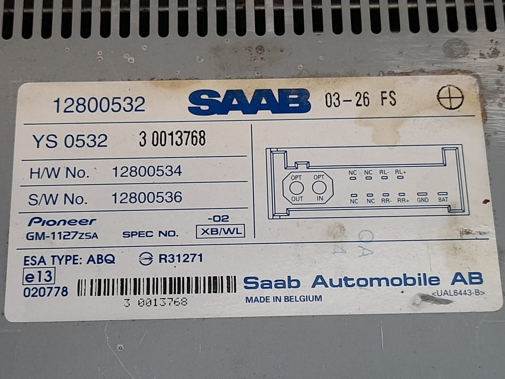 Saab 93 9-3 2003 to 2005 4D CV Booster Stereo Amplifier 12800532