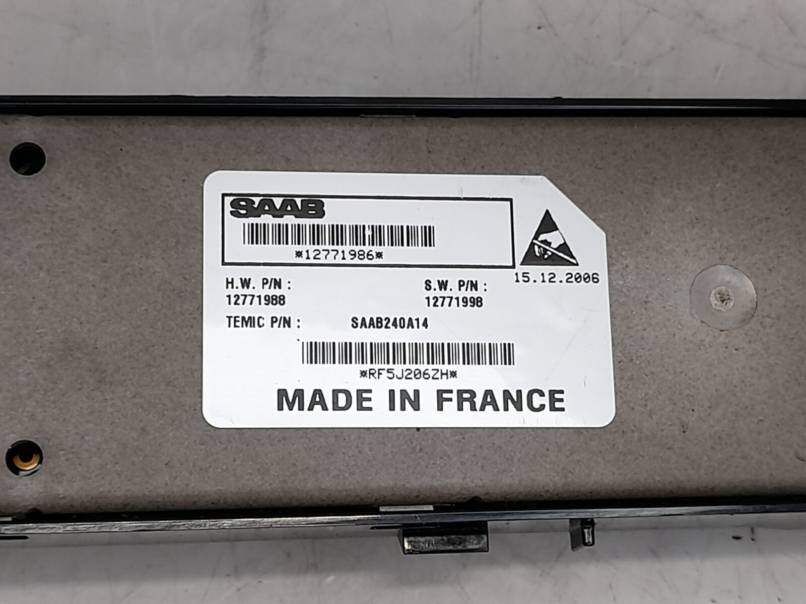 Saab 93 9-3 From 2006 CV RH Rear Switch Pack 12771986