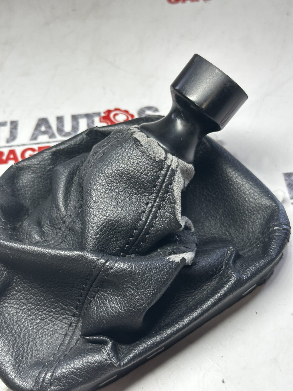 Saab 93 9-3 Used Gear Stick Gaiter Black Leather (Grade 3)