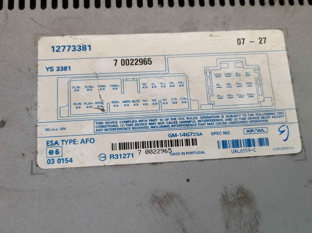SAAB 9-3 93 5D Amplifier Booster 2007 - 2012 12773381