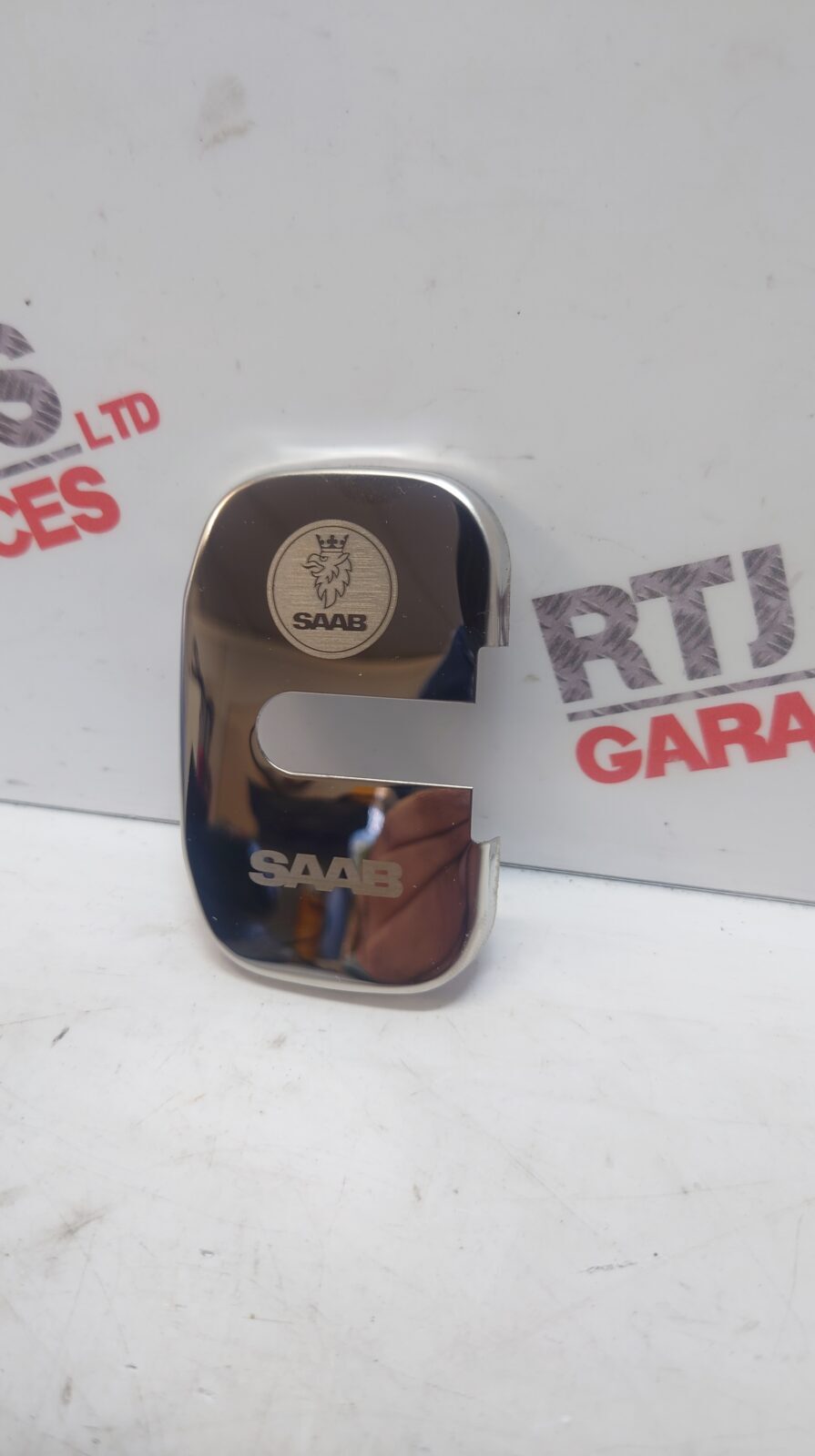 Saab 93 9-3 Saloon Estate New Door Striker Plate Covers X4 Chrome Silver