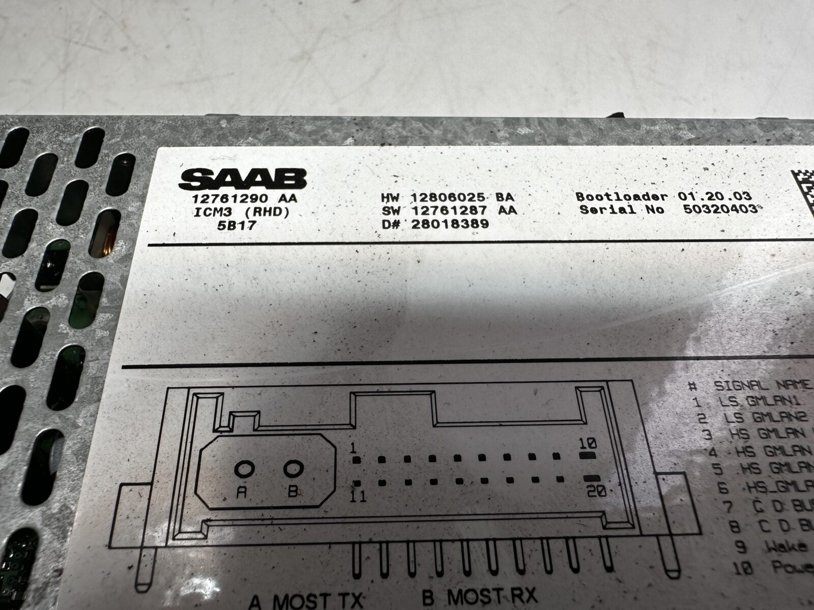 SAAB 9-3 ICM3 STEREO HEAD UNIT 03-06 4D 5D CV  12772171 / 12761290