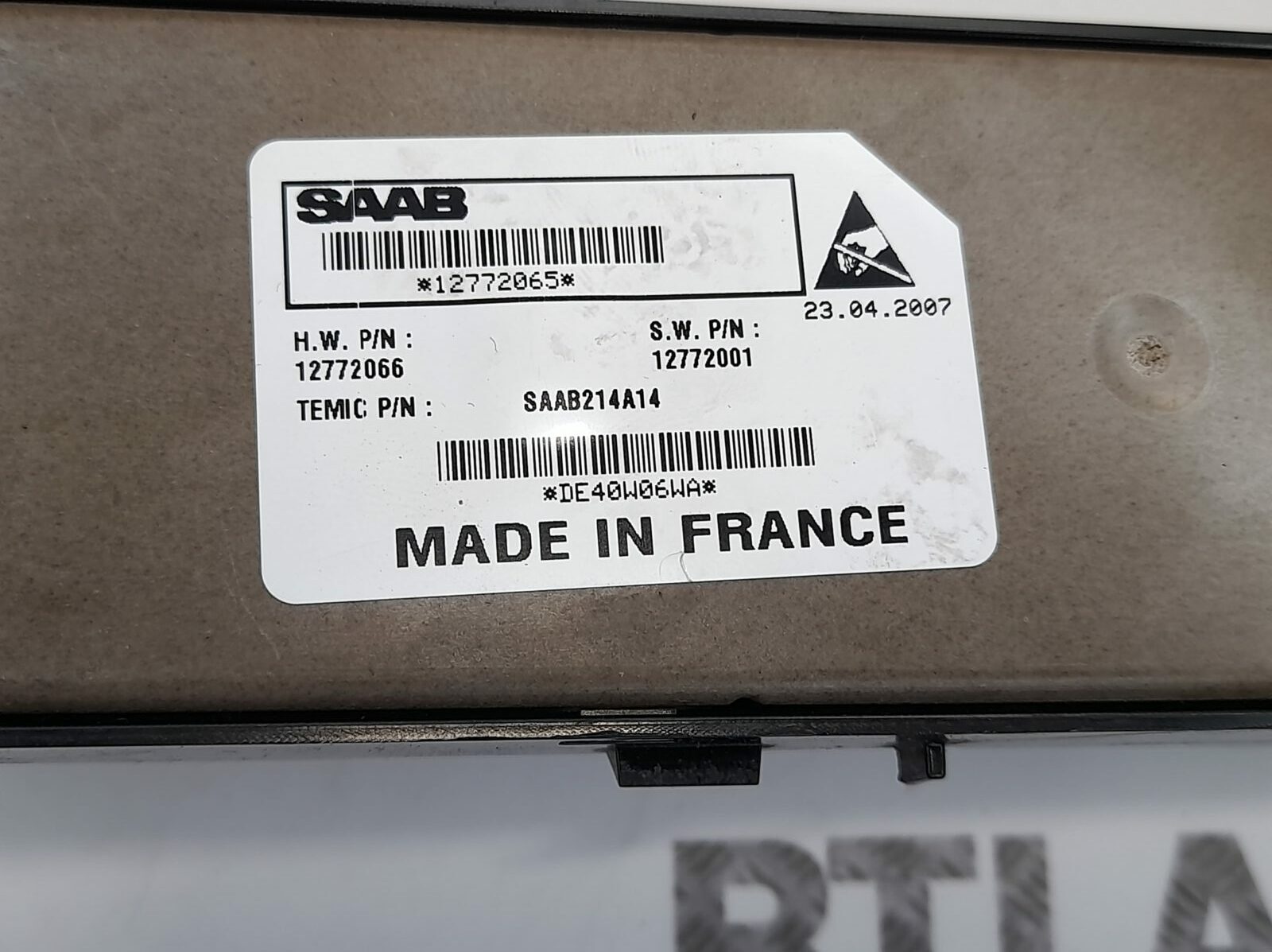 Saab 93 9-3 CV Drivers Front Window Switch Pack w/o Finger Protection 12772065