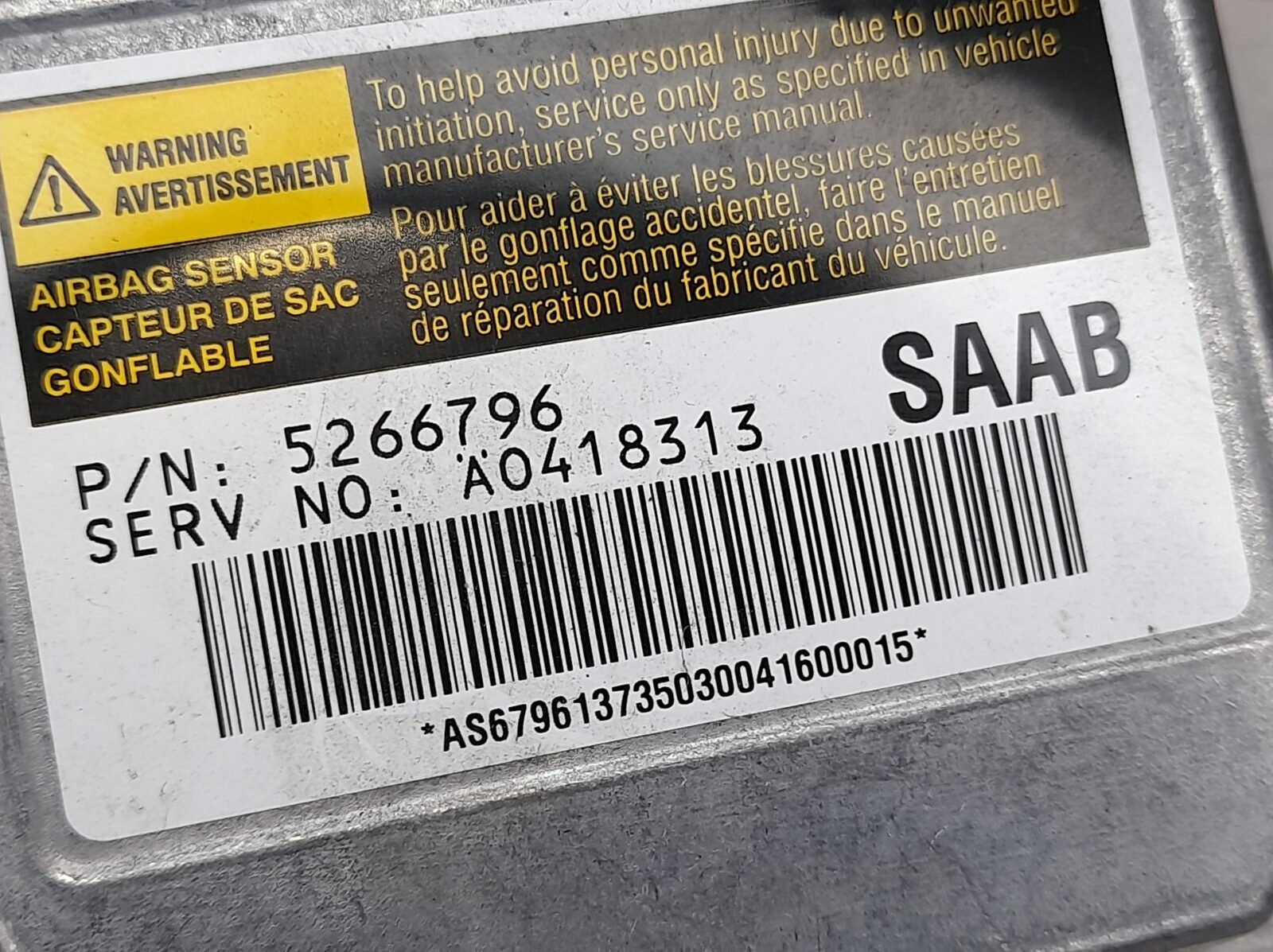 Saab 95 9-5 Airbag Control Unit ECU 5266796