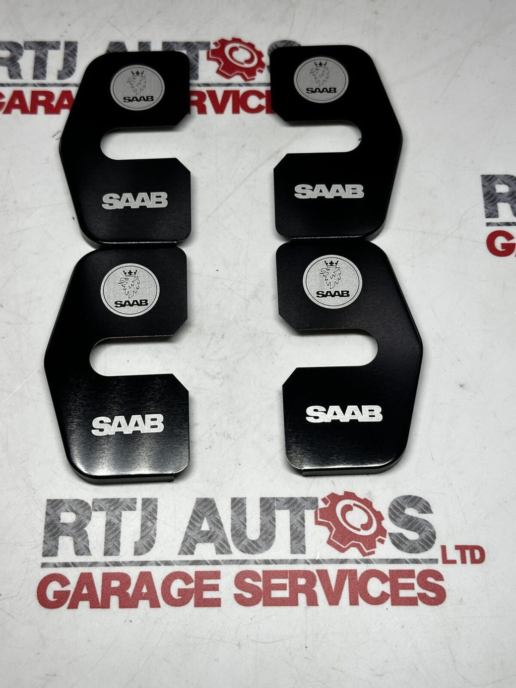 Saab 9-5 Saloon Estate New Door Striker Plate Covers X4 Black