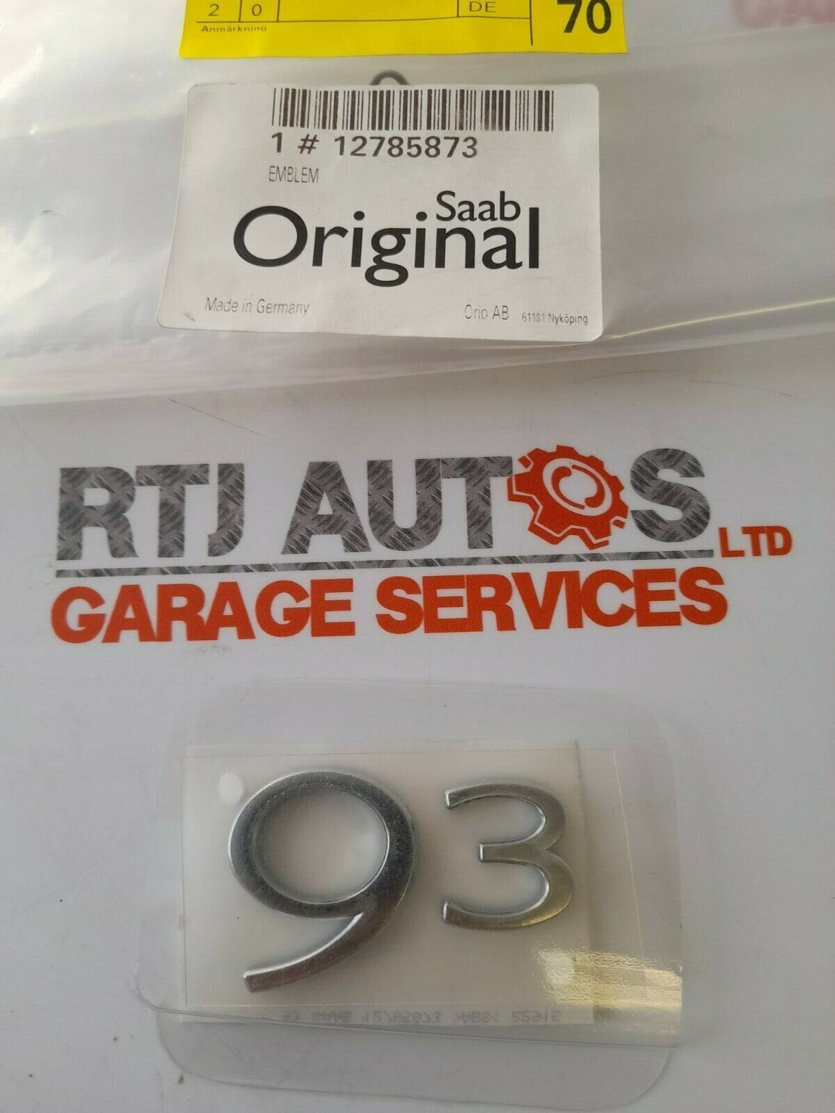 Genuine Saab Brand New 93 9-3 2003-2010 4D "93" Badge Emblem 12785873