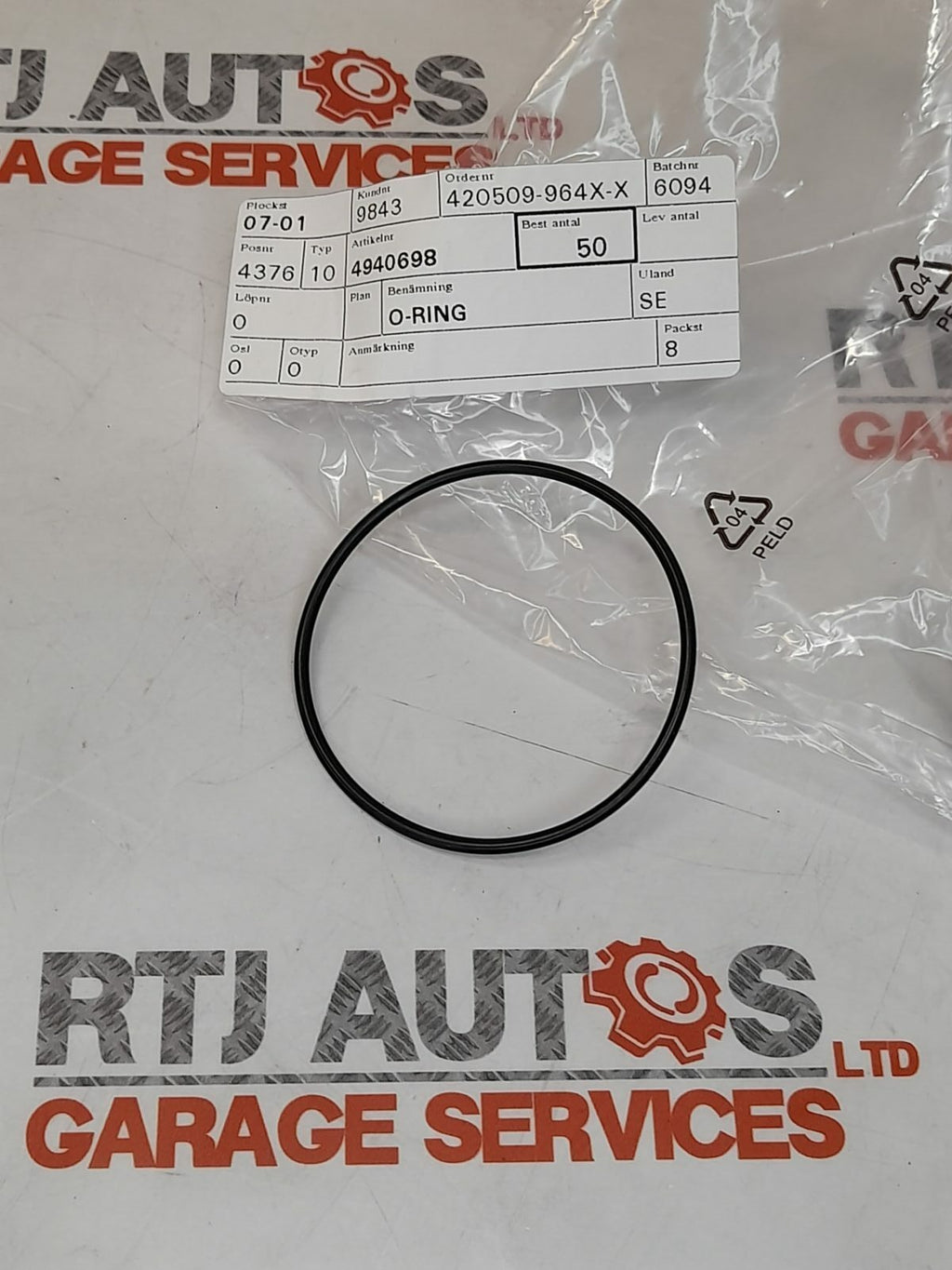 Genuine Saab 9-3 9-5 Petrol 2.0L 2.3L Throttle Body Upper O-Ring 4940698