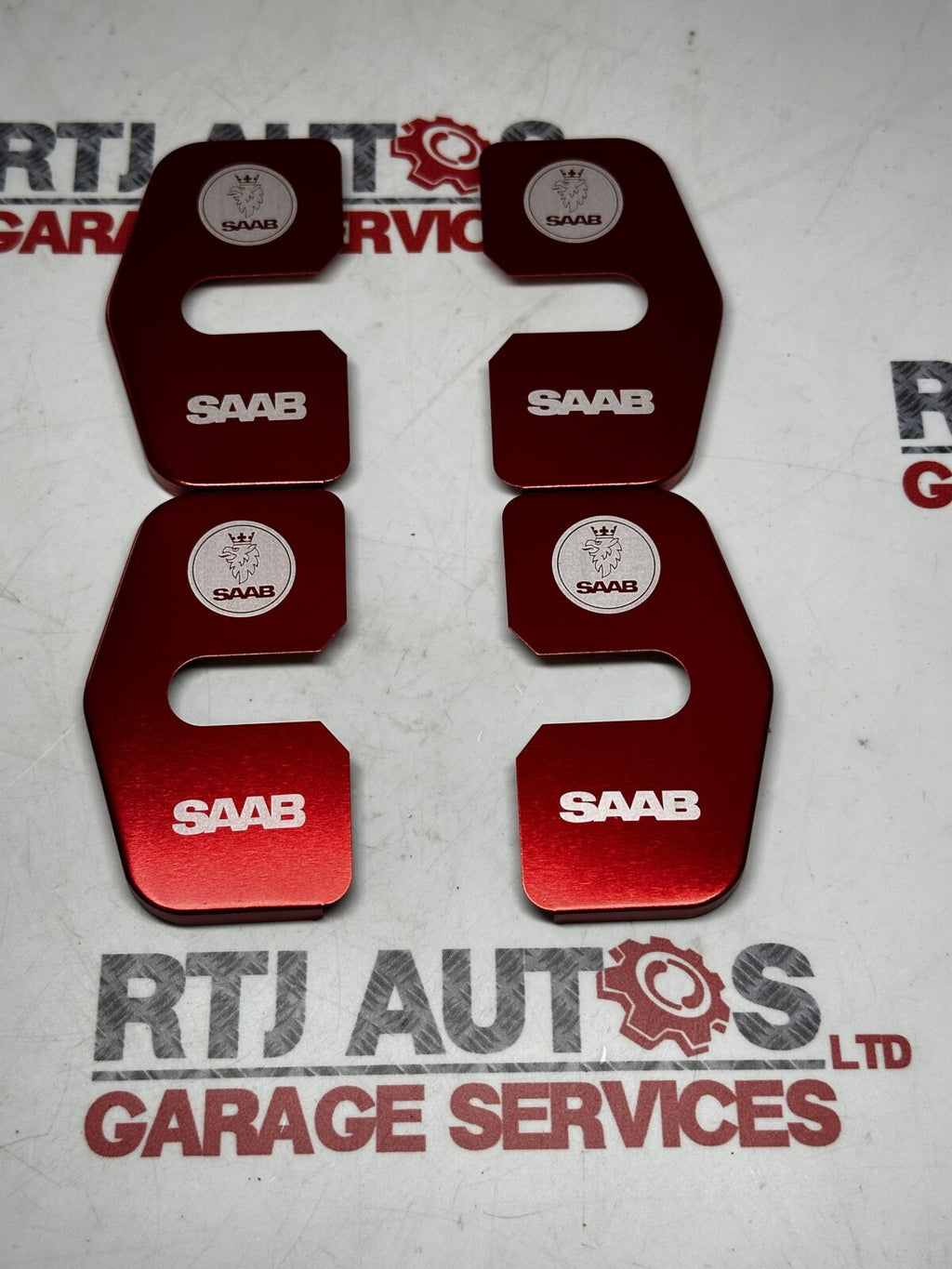 Saab 9-5 Saloon Estate New Door Striker Plate Covers X4 Red