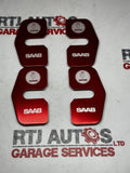 Saab 9-5 Saloon Estate New Door Striker Plate Covers X4 Red