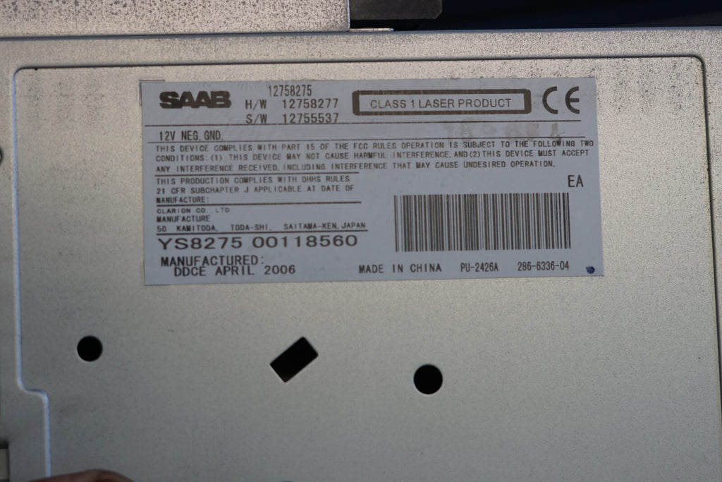Saab 93 9-3 Amplifier 12771230 and 6 CD Changer 12758277