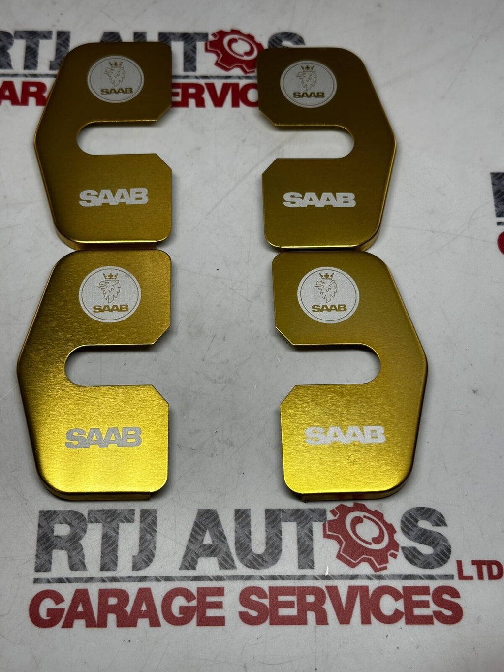 Saab 9-5 Saloon Estate New Door Striker Plate Covers X4 Gold