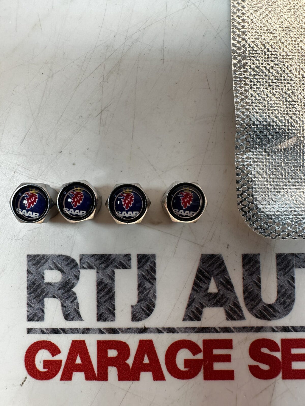 Saab 93 95 9-3 9-5 Badged Steel Dust Caps (Set of 4)