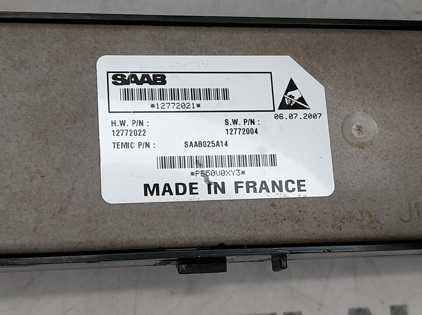 Saab 93 9-3 03-06 Passenger Front Switch Pack with Finger Protection 12772021