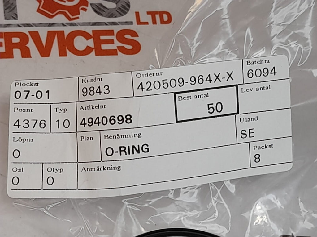 Genuine Saab 9-3 9-5 Petrol 2.0L 2.3L Throttle Body Upper O-Ring 4940698