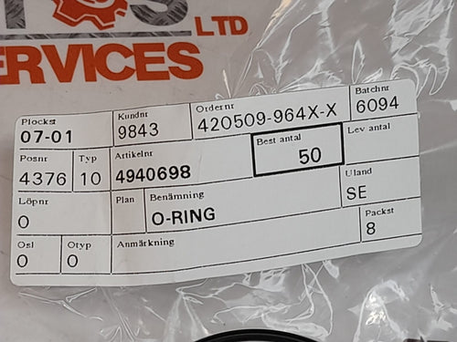 Genuine Saab 9-3 9-5 Petrol 2.0L 2.3L Throttle Body Upper O-Ring 4940698