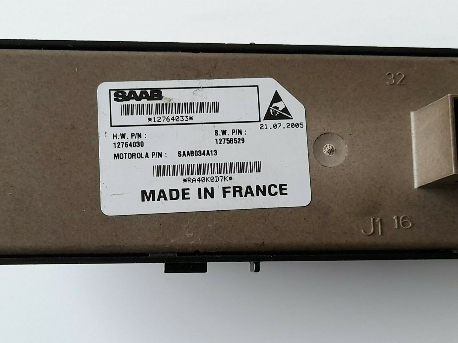 Saab 9-3 Nearside Rear Window Switch (No Anti Pinch) 12764033 (2006)