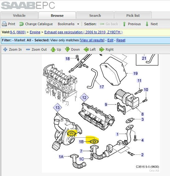 Saab 9-3 9-5 EGR Cooler Repair Kit 1.9CDTi 16V Z19DTH 150BHP 8V Z19DT 120BHP ...