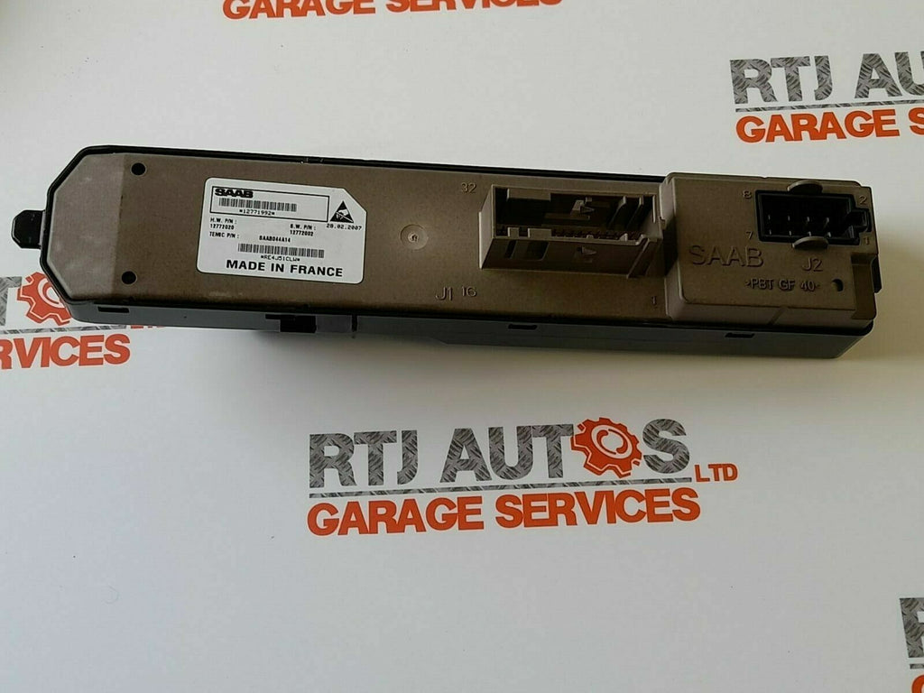 Saab 9-3 Offside Driver Rear Window Switch (No Anti Pinch) 12771992 (From 2007)