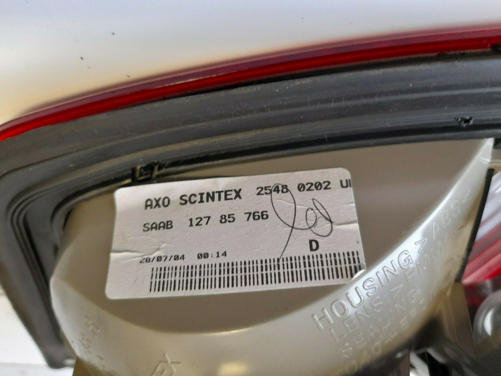 Saab 93 9-3 03-07 4D Tail Light Right Driver Offside 12785764