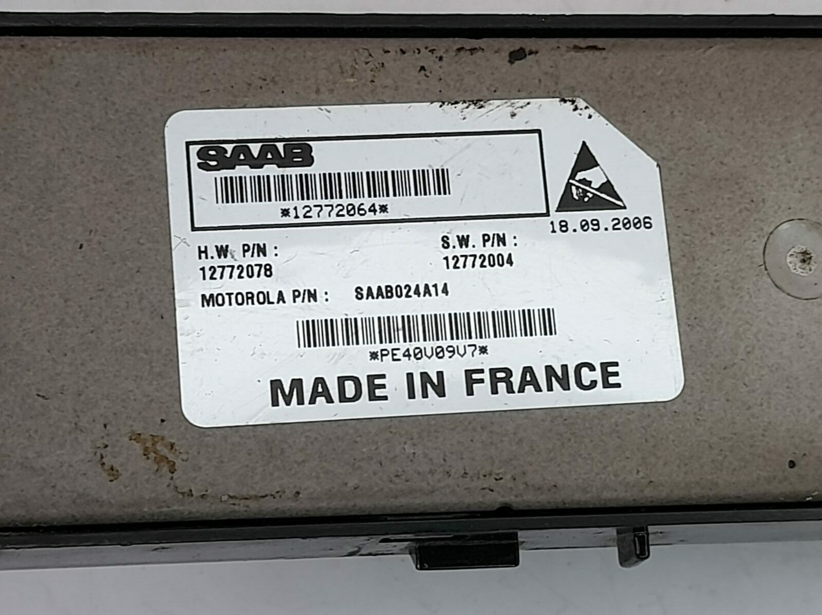 Saab 93 9-3 Passenger Nearside Front Switch Pack w/o Finger Protection 12772064