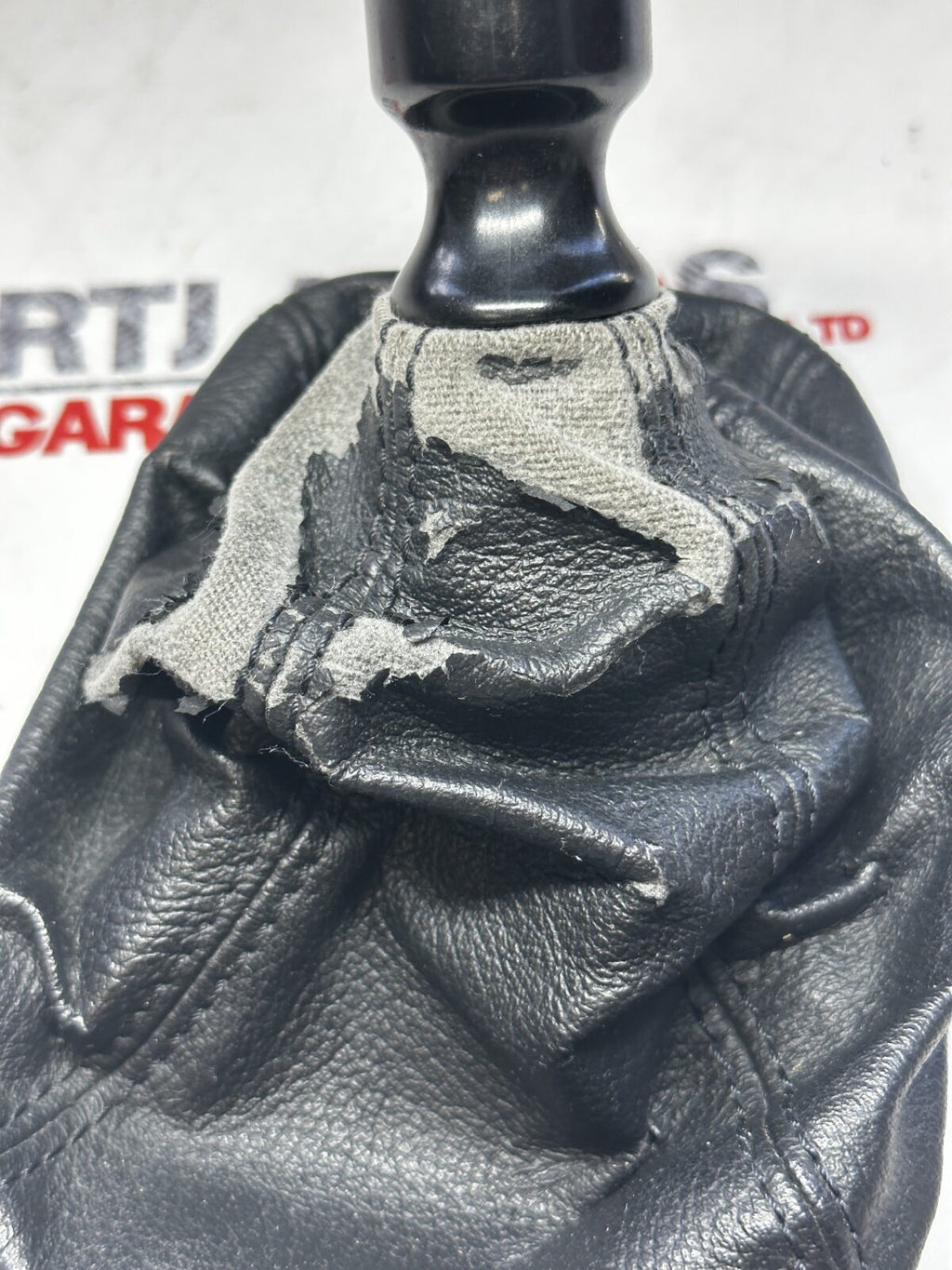 Saab 93 9-3 Used Gear Stick Gaiter Black Leather (Grade 3)