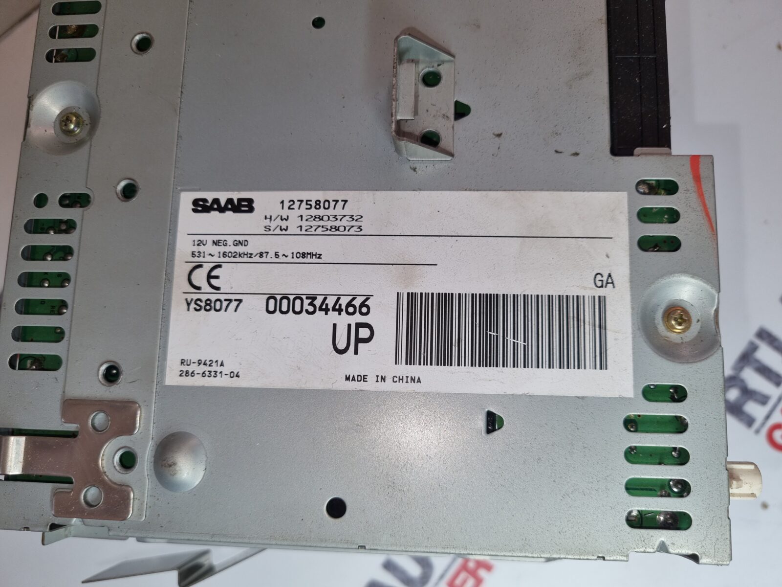 SAAB 93 9-3 EHU Stereo Head Unit Control Module 12758077