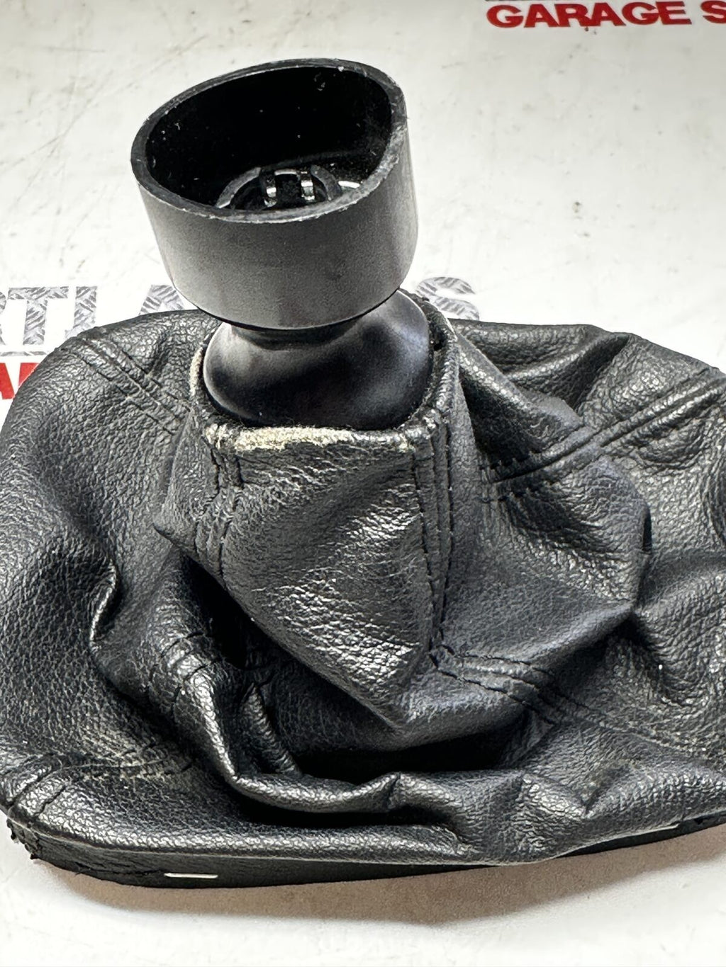 Saab 93 9-3 Used Gear Stick Gaiter Black Leather (Grade 2)