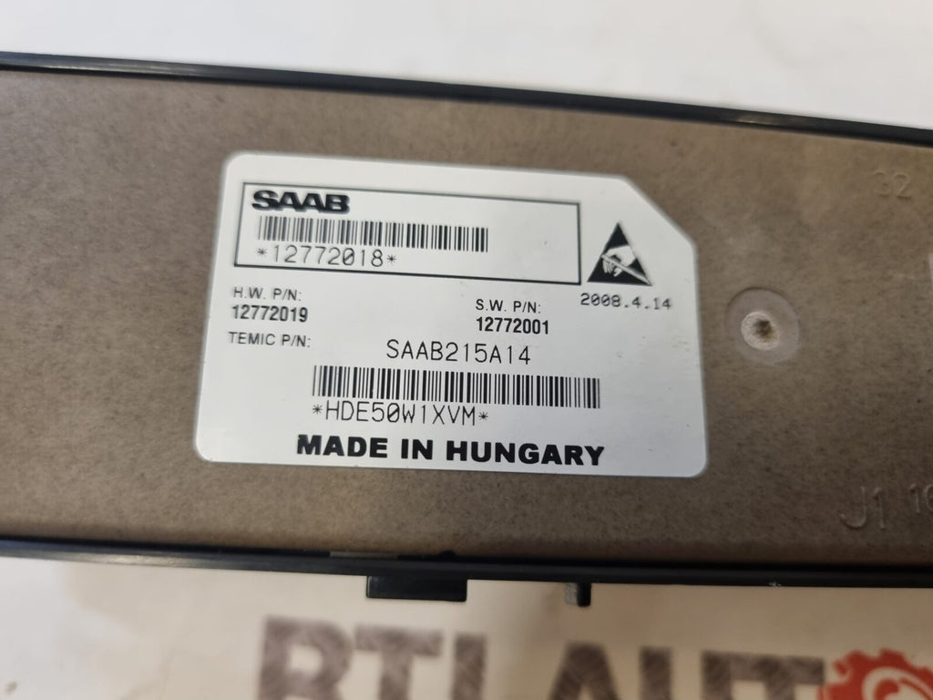 Saab 93 9-3 CV Drivers Front Window Switch Pack Door Module 12772018