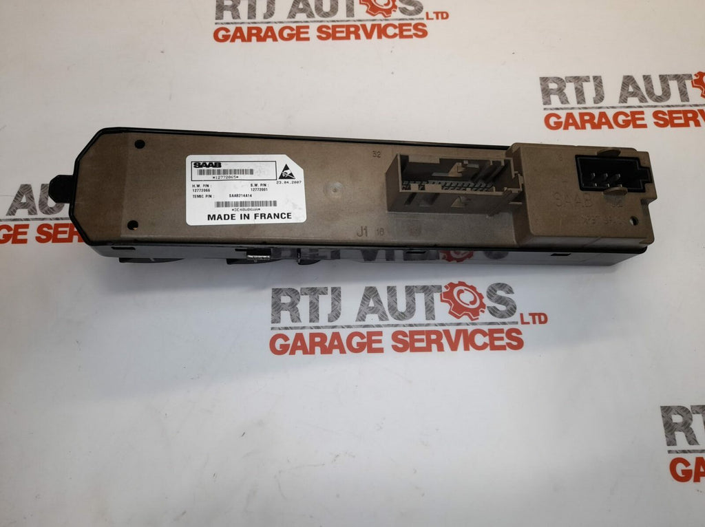 Saab 93 9-3 CV Drivers Front Window Switch Pack w/o Finger Protection 12772065